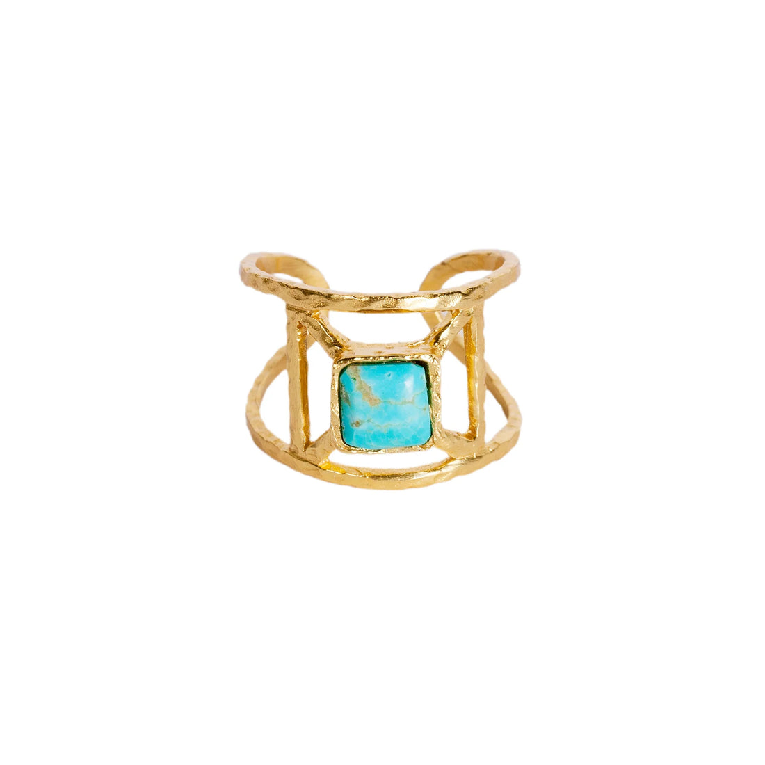 Arizona Kingman Turquoise ring 18K gold-plated hypoallergenic, nickel-free brass